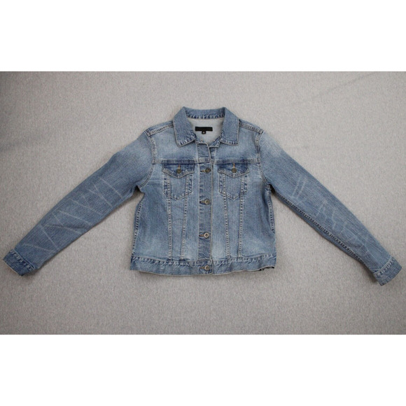 Uniqlo Jackets & Blazers - Uniqlo Trucker Jacket Women's Medium Blue Denim Cotton Long Sleeve Button-Front